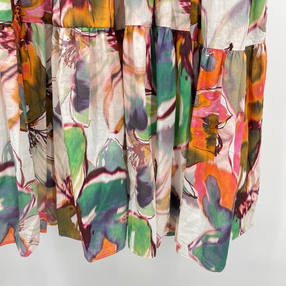 Hutch | NWT Bethy Blush Messy Rainbow Watercolor Floral Maxi Dress XS - Picture 11 of 11